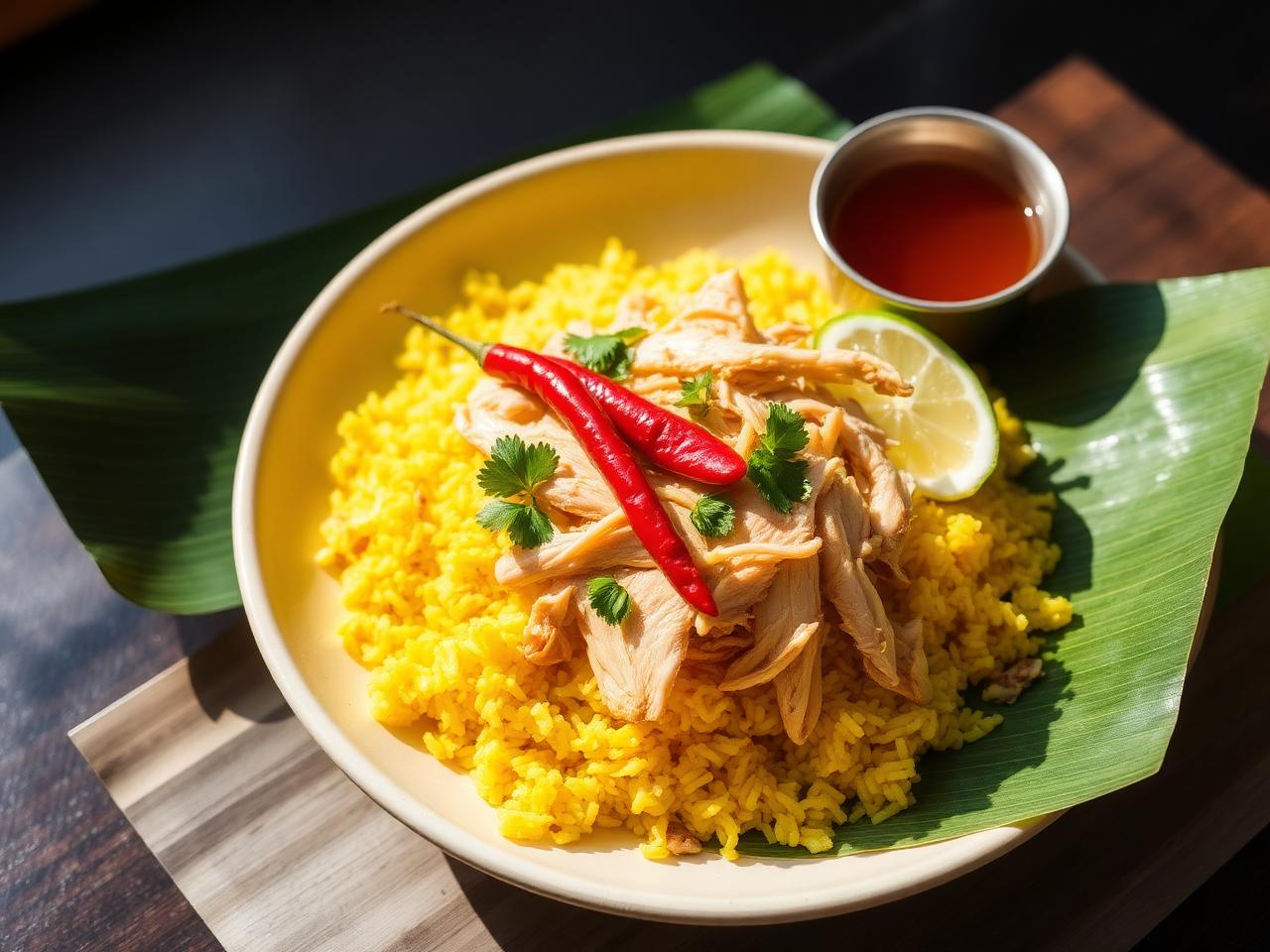 Cơm gà Hội An — Cơm nghệ thơm vàng ăn cùng gạo Jasmine ANVI — công thức Góc bếp ANVI