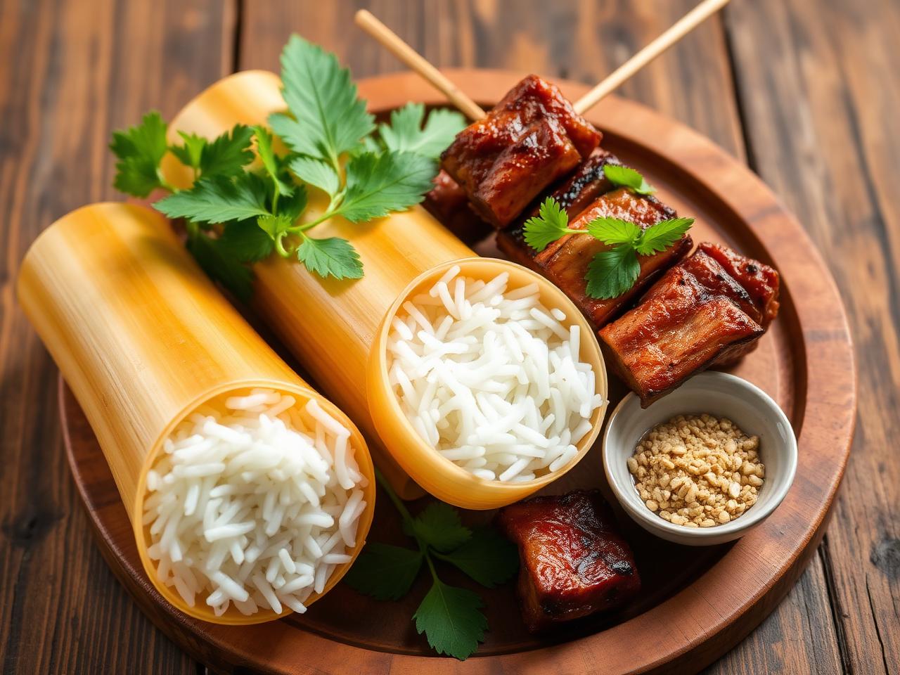 Cơm lam thịt nướng — Hương núi rừng Tây Bắc với gạo Nàng Hoa ANVI — công thức Góc bếp ANVI